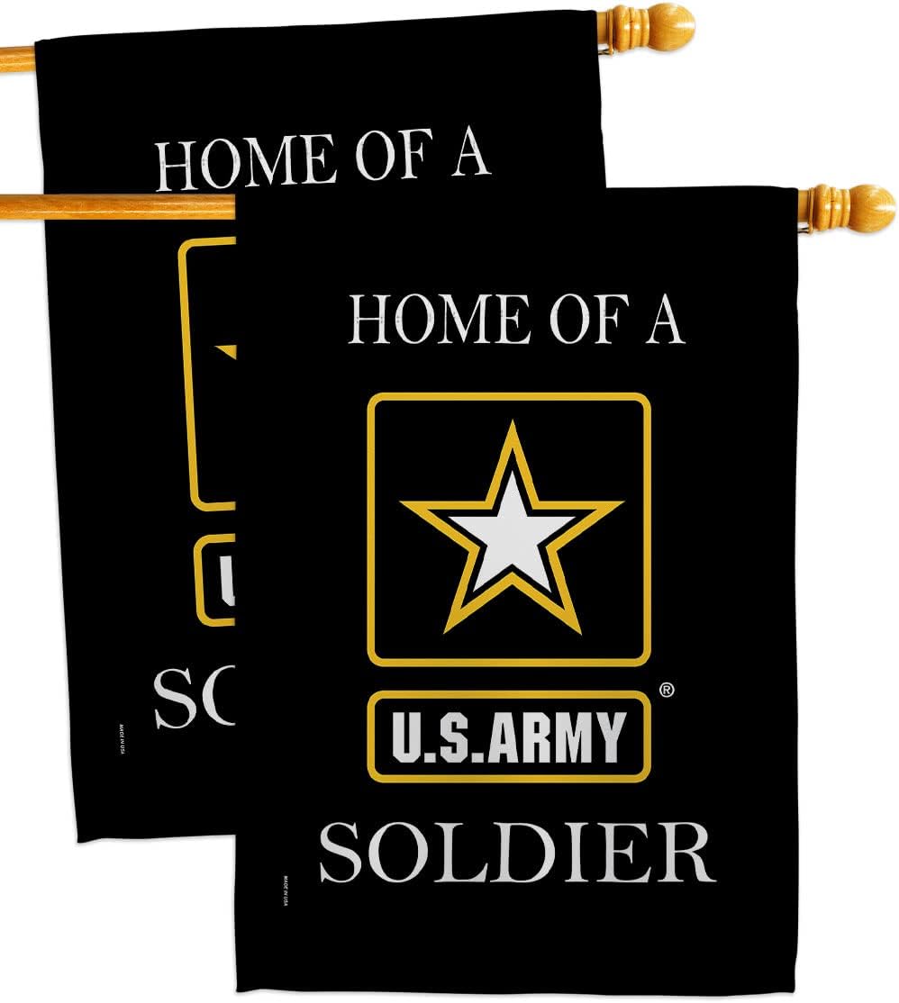 US Army Army Soldier House Flag 2 pcs Pack Armed Forces Rangers United State American Military Veteran Retire Official Decoration Banner Small Garden Yard Lawn Proch, 28 x 40 inch, Made in USA