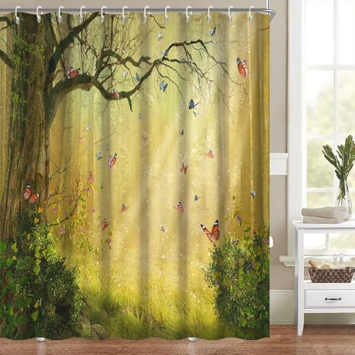 69x70 Inch Fairy Tale Forest Shower Curtain for Bathroom Enchanted