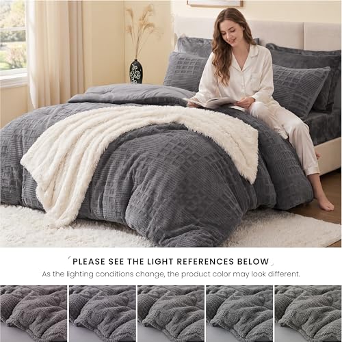 EXQ Home Waffle Comforter Set Twin Size, 2 Pieces Bed Set,Grey by EXQ Home - Used condition - Image 5
