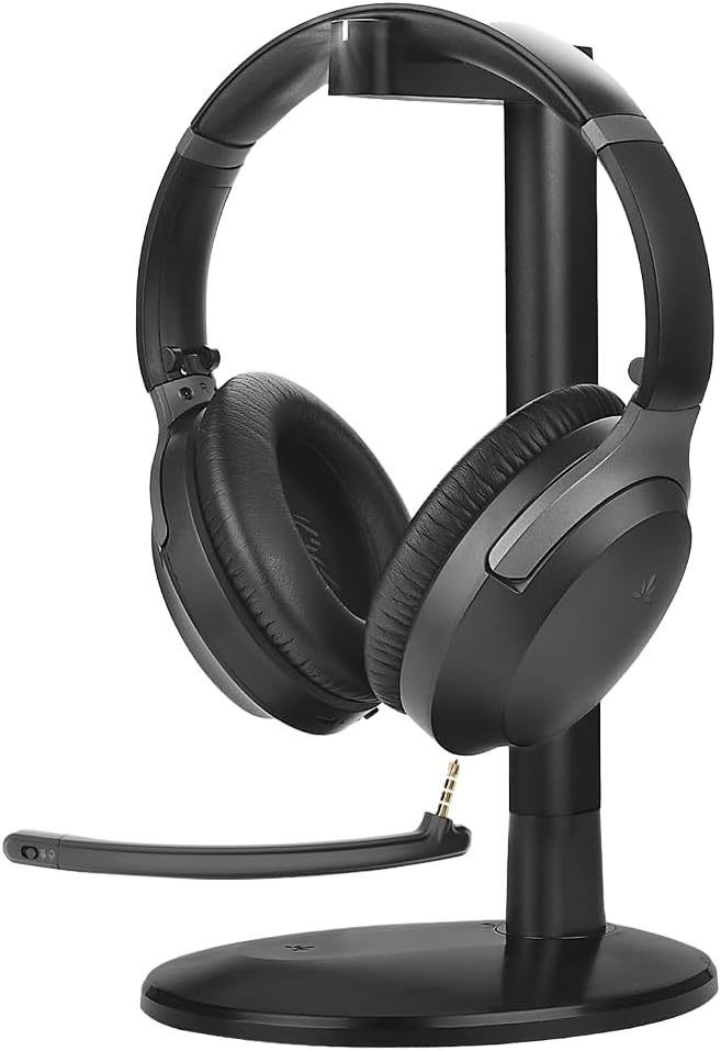 Avantalk Aria Podio 3 – Multipoint Bluetooth Over-Ear Headset with Detachable Noise-Canceling Mic & Sidetone for Clear Work Calls, PC & Phone, EQ Sound, 55H Battery, Charging Stand, Spacious Earcups