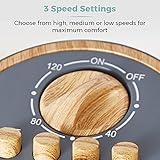 Tower T628000 Scandi Tower Fan with 2-Hour Timer, 3 Speeds, Automatic Oscillation, 14”, 40W, Grey and Wood Effect - Image 4