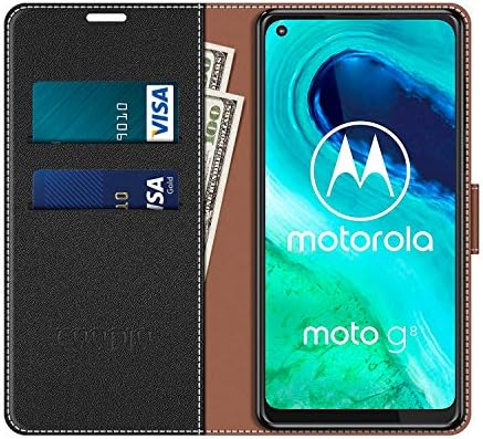 COODIO Motorola Moto G8 Case, Motorola Moto G8 Phone Case, Motorola Moto G8 Wallet Case, Magnetic Flip Leather Case For Motorola Moto G8 Phone Cover, Black