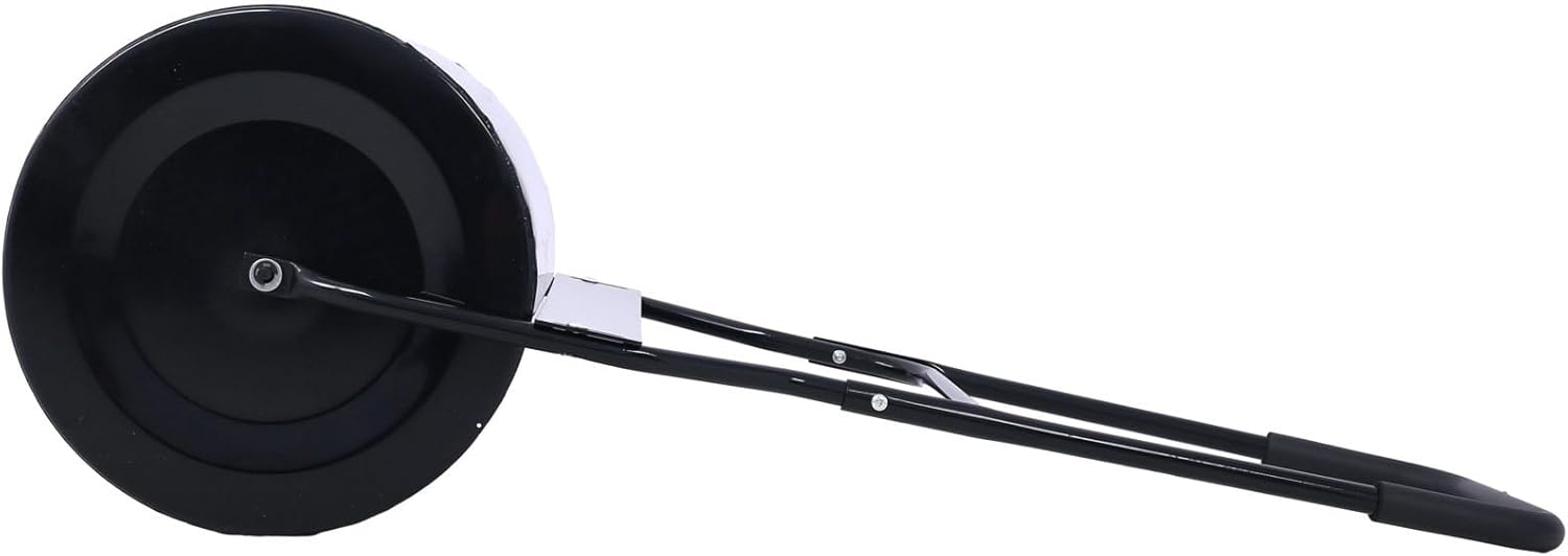 Lawn Roller with U-Shaped Handle, Steel 16 Gallons Versatile Water and Sand Filled Drum Roller Garden Tool for Perfectly Flat Surfaces, Black