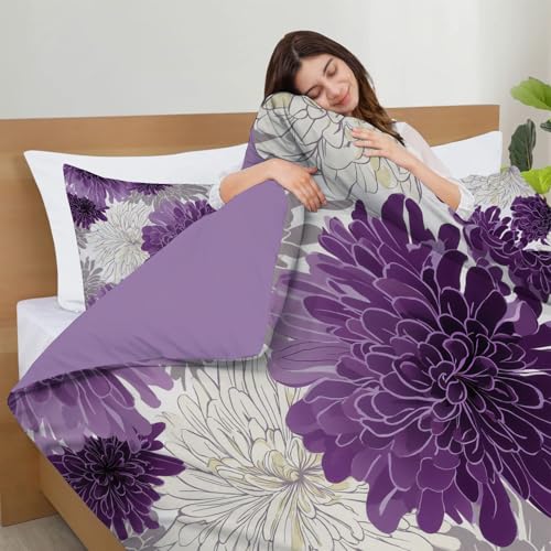 Housse de couette 140x200cm en microfibre premium violette