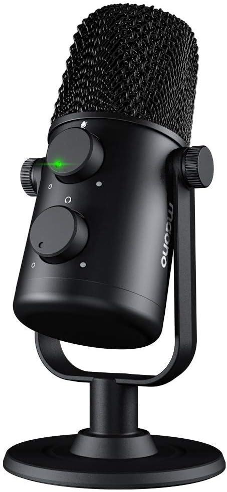 MAONO AU-902 USB Condenser Podcast Microphone, with Dual Volume Control, Mute Button, Monitor Headphone Jack, Plug and Play Mic for Vlogging, Gaming, Studio Recording, YouTube