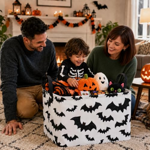 Image of Halloween Batman Basket Gothic Bat Storage Kids Toy Organizer Room Decor