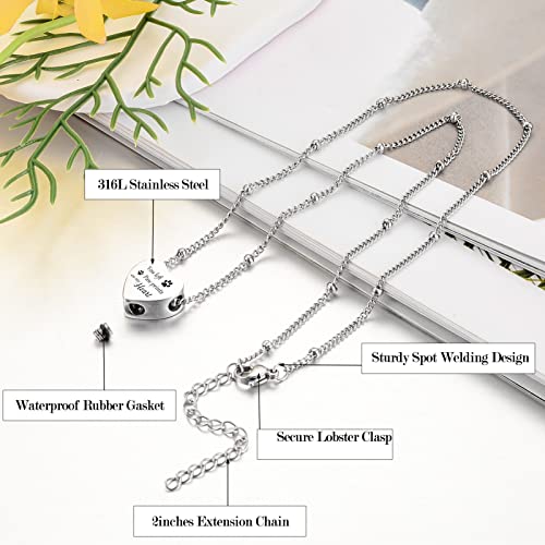 Xiuda Urn Necklace For Ashes With Paw Prints Heart Cremation Jewelry For Dog Ashes- You Left Paw Prints On My Heart #TOP2