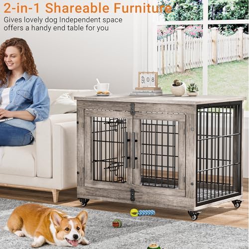 Lulive Dog Crate Furniture for Medium Dogs — bottom and base construction detail