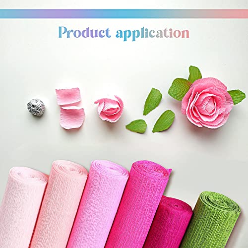Gersoniel 57 Pieces Crepe Paper Flower Diy Kits 6 Rolls 35G Crepe Paper Rolls 50 Floral Iron Wire 1 Roll 50M For Birthday Party(Purple Series, Green) #TOP6