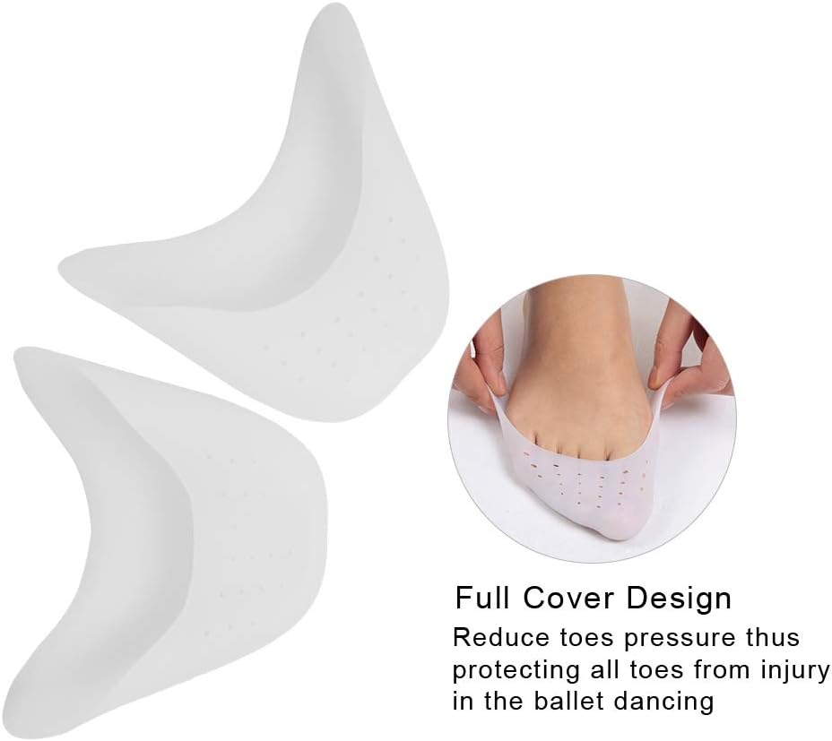 Silicone Ballet Toe Pads - Professional Dance Shoes Pads Comfort and Protection – Full Coverage Design, Breathable & Pain-Reducing – Ideal for Ballet Dancing – 1 Pair