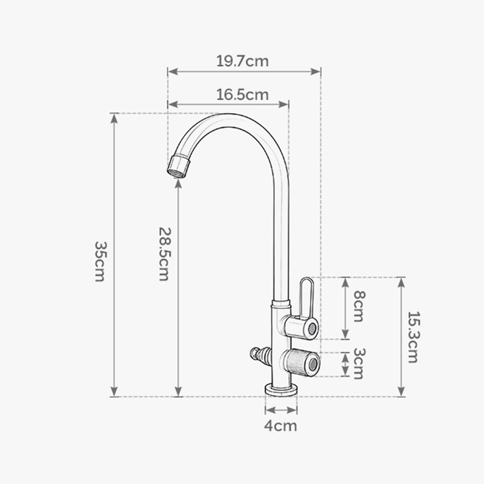 Rubinetto Solo per Acqua Fredda Rubinetto Esterno Antigelo Rotazione a 360° con Deviatore da 1/2 Rubinetti Giardino Doppia Uscita Doppia Maniglia,Grigio