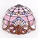 WERFACTORY Tiffany Lamp Stained Glass Table Lamp 12X12X18 Inch Pink Baroque Style Lavender Bedside Reading Desk Light Decor Bedroom Living Room Home Office S003P Series