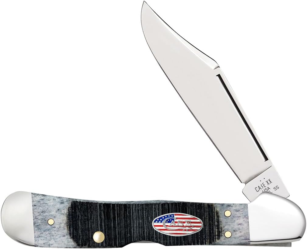 Case XX WR Pocket Knife Copperlock Sawcut Gray Bone Stars & Stripes Item #53063 (61549L SS) Length Close: 4 1/4 inches