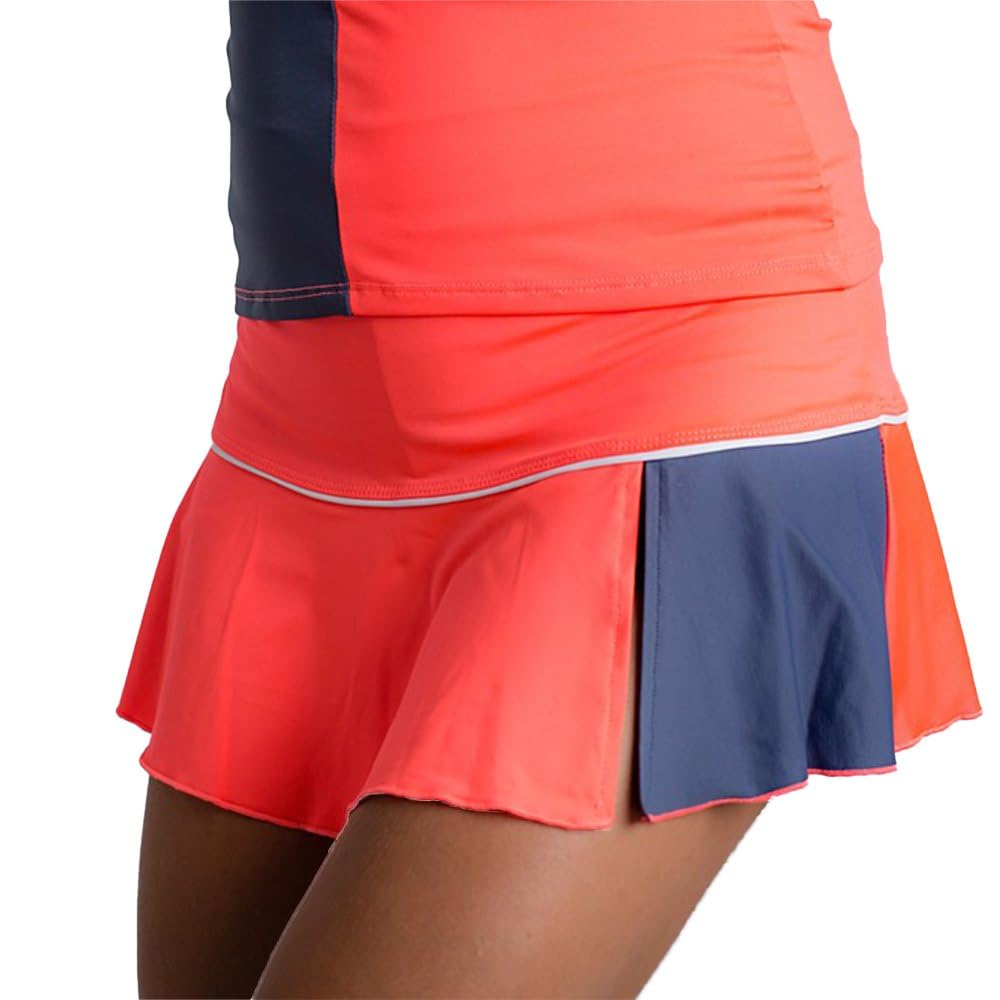 BB Falda Carlin para Tenis y Padel by Belén Berbel (FR/ES, Letras, M, Regular, Regular, Coral/Grey)