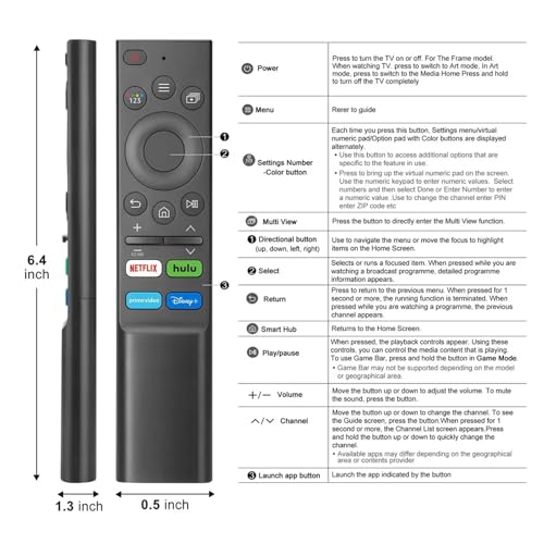 Télécommande universelle pour TV Crystal UHD et OLED - Remplacement complet - 6