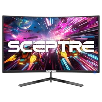Sceptre Monitor de jogos curvo de 24 polegadas 1080p até 165Hz DisplayPort HDMI 99% sRGB, alto-falantes integrados AMD FreeSync preto (C248B-FWT168)