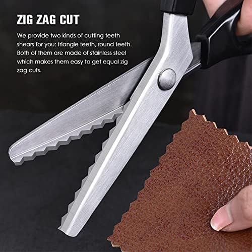 Pinking Shears Comfort Grips Professional Dressmaking Pinking Shears Crafts Zig Zag Cut Scissors Sewing Scissors,Professional Handheld Dressmaking