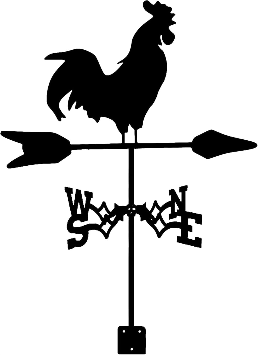 風見鶏 ルーフマウント付き 農場 ステンレススチール ホームウェザーベーン 風向計 風向計 装飾を示す風向 庭の屋根測定ツール