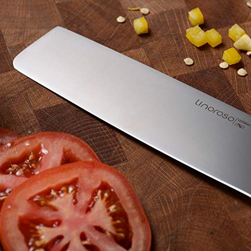 Linoroso Nakiri Knife 7 Inch Japanese Chef Knife, Asian Vegetable Cleaver Kitchen Knife, German High Carbon Stainless Steel Usuba Knife With Full Tang Ergonomic Handle For Home Kitchen And Restaurant #TOP4