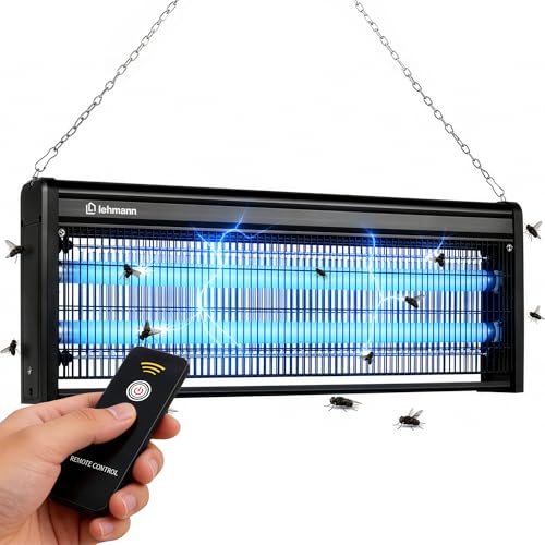LEHMANN Elektryczna pułapka na owady 40 W, lampa na owady z funkcją zdalnego sterowania, przeciw komarom, muchom, owadom, do 12000 h, elektryczna pułapka na muchy do powierzchni do 400 m²