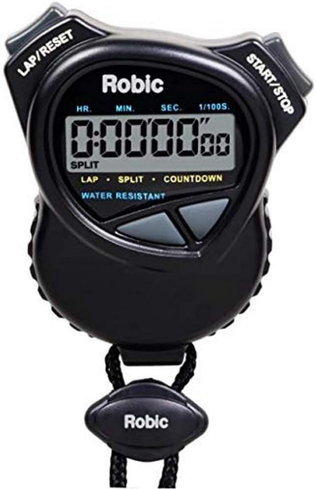 Robic Dual Stopwatch and Hi Precision Countdown Timer-Black