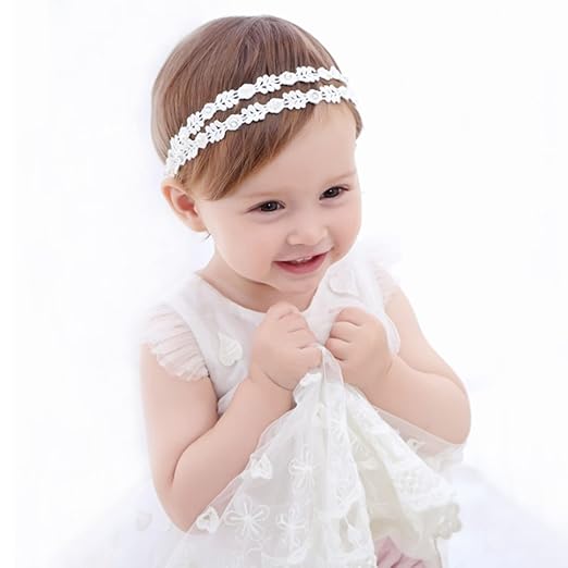 Flohayo Baby Girl lace Headbands Super Elastic Cotton