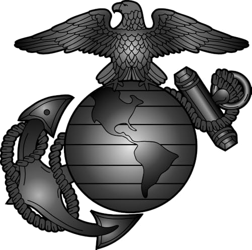 Officially Licensed United States Marine Corps USMC Eagle Globe Anchor Dark Grey Vinyl Decal - 20 inches - Made in USA