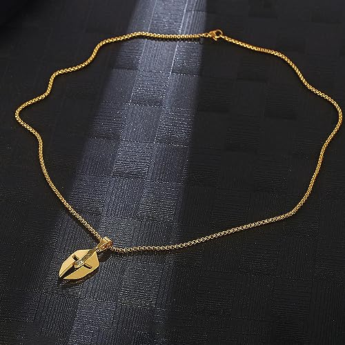Stainless Steel Spartan Warrior Helmet Pendant Necklace,Men Women 18K Gold Plated Rome Empire Necklace Jewelry 24 Inch Chain3