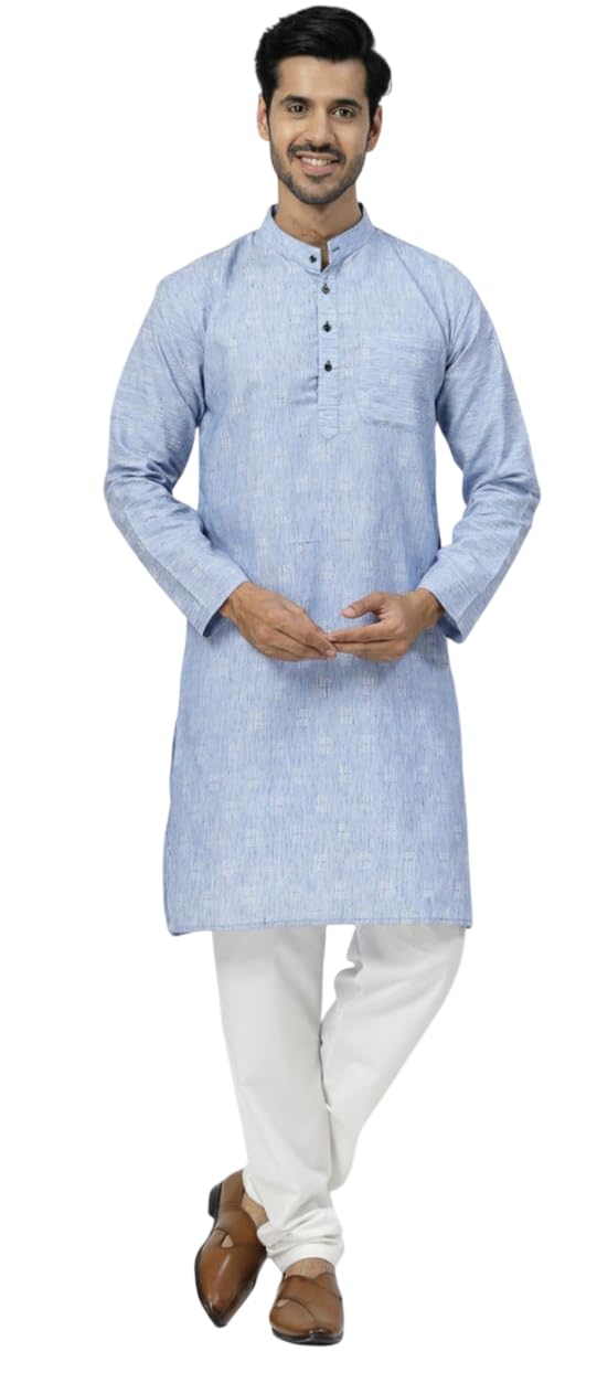 rohilcrust Men's Cotton Blend Full Sleeves Regular Fit Printed Long Kurta | Traditional Indian Wear for Festive & Casual Occasions-picture-51