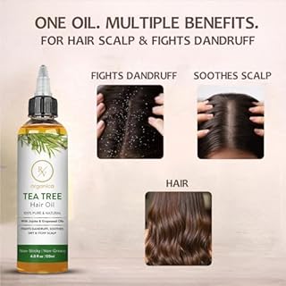RV Organica Tea Tree Oil for Hair – 100% Pure & Natural | Tea Tree Oil for Dry Scalp, Split Ends & Hair | Blended with Natural Carrier Oils | Volumizing & Thickening | 4 fl oz