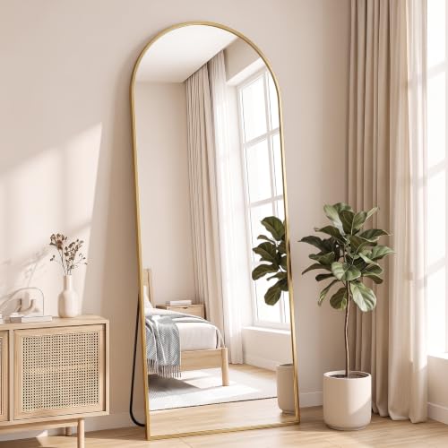 NEWBULIG Arched Full Length Floor Mirror 16"x59", Body Standing Mirror