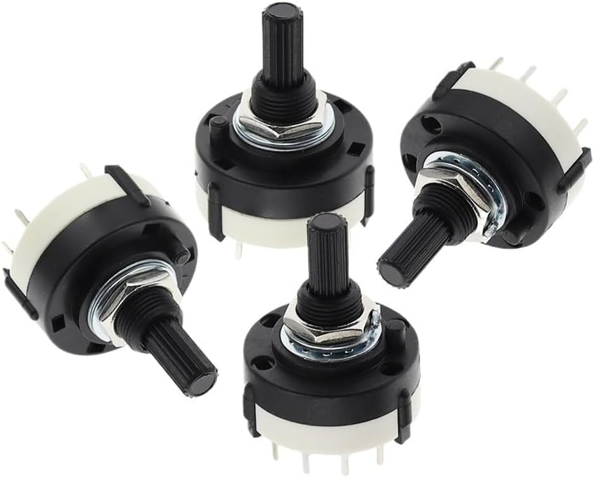 10PCS RS26 1 Pole 12 Position Rotary Band Switch Handle Length 21MM Axis Band Switch