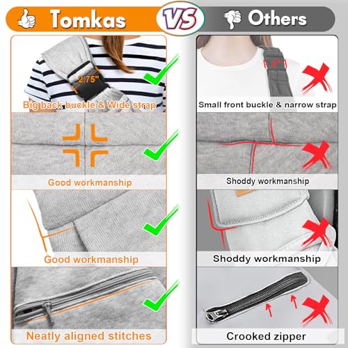 Tomkas Small Dog Sling Carrier - Zipper Pocket & Adjustable Strap - for 3-10 lbs Pets(Grey)