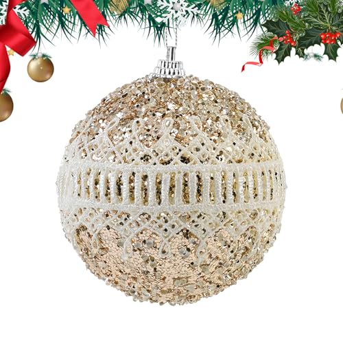 Palle Natalizie per Albero di Natale - 8 cm Palline Infrangibili con Glitter per Albero,Decorazioni Natalizie e Favore per Feste | per Casa Ufficio Scuola Università Celebrazioni Fotografia