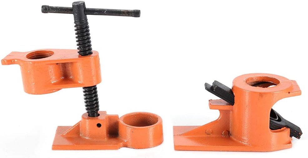 1 inch Pipe Clamp, Heavy Duty Jaws Vise Fixture Set, Premium Cast Steel Woodworking Tool Kit Water Pipe Clamp