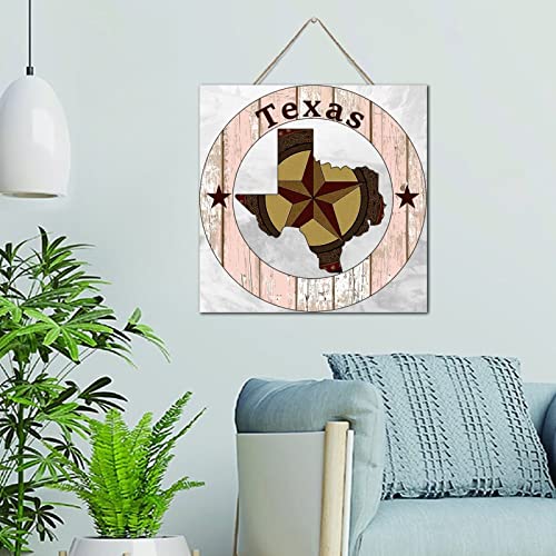 Texas Lone Star Home Map panneau en bois de ferme salon entrée décoration murale rustique