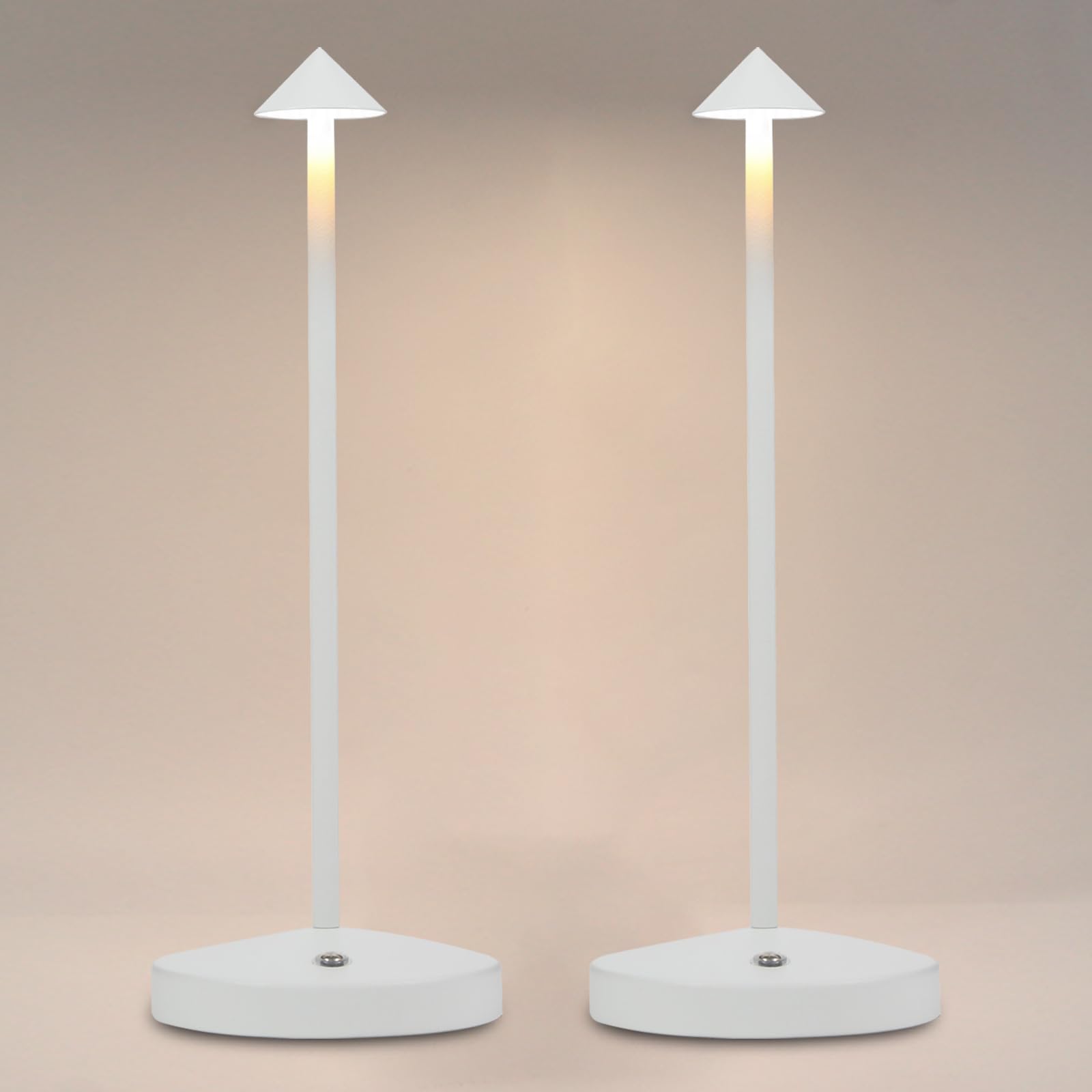 SUNLIGTGO Portable LED Cordless Table Lamps 2 Pack, 5500mAh Rechargeable Battery Operated Restaurant Table Lamp, 3 Colors Mode Stepless Dimming Night Light for in/Outdoor