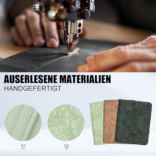 Leathario Schreibmappe A4 mit 5er Register DIN A4，Konferenzmappe mit 4 Ringbuch，Dokumentenmappe mit Reißverschluss，Griff，Klemmbrett,Ordner für Meeting, Business,Mappe für Schule, Uni