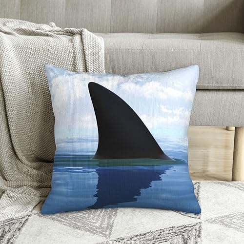 Housse de coussin velours côtelé requin 50x50 cm pour décoration de salon - 7