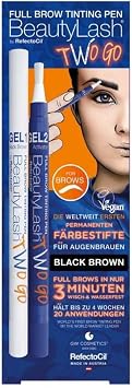 BeautyLash by RefectoCil Full Brow Tinting Pen Duo - Black Brown | Eyebrow Tint Kit with Gel 1 & Gel 2 for Long-Lasting, Intense Colour & Perfectly Shaped Brows