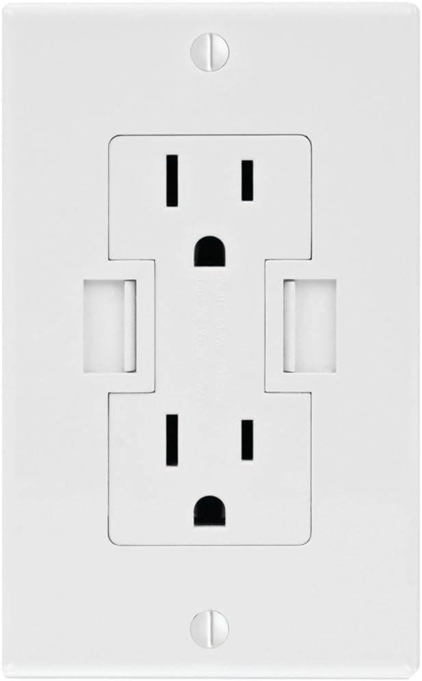 Newer Technology Power2U AC Wall Outlet with USB Charging Ports (White)