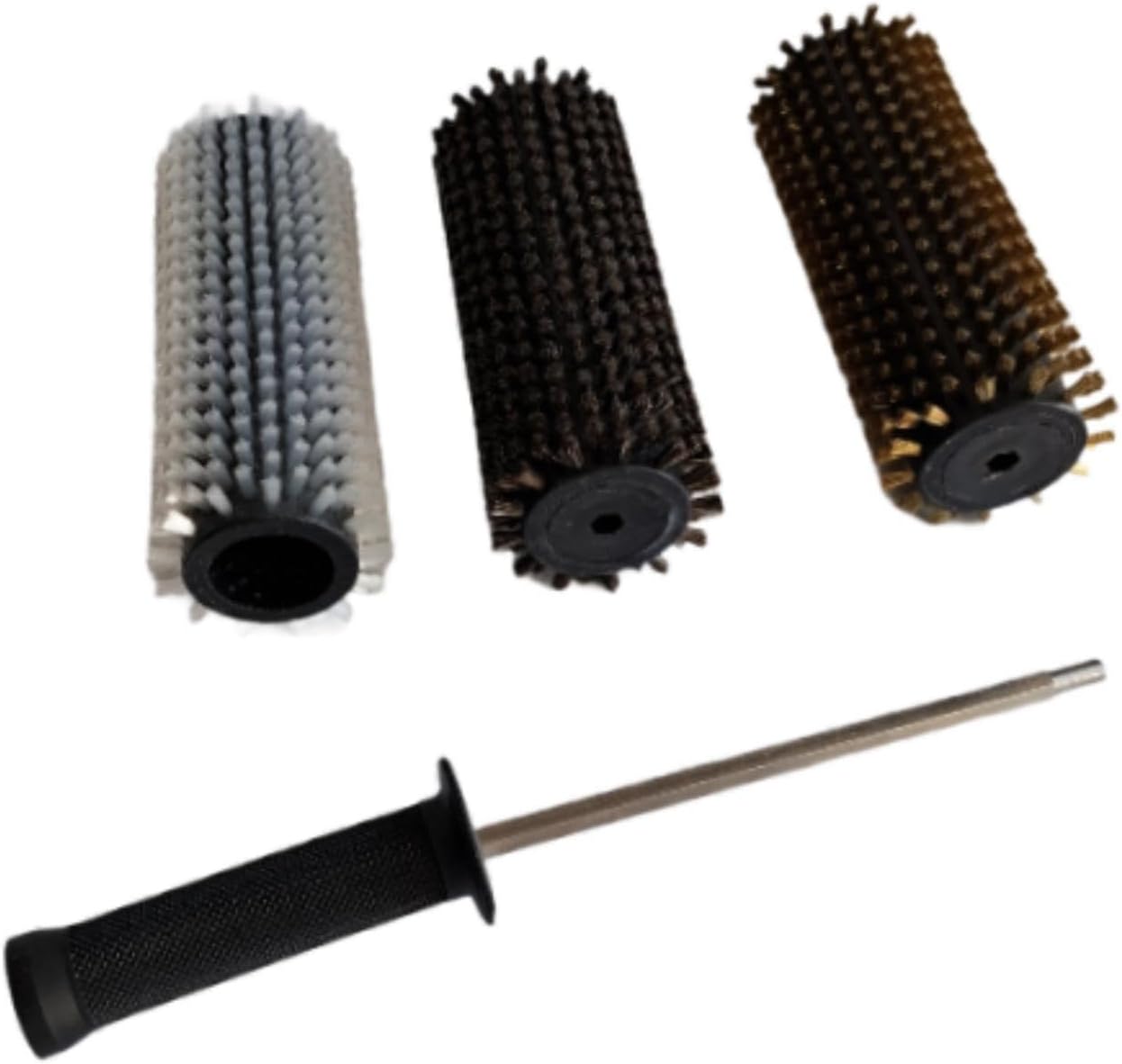 Ski Wax Brush Kit Ski Waxing Brushes Efficient Reusable with Axle Handle Electric Ski Waxing Roller Brush Set Ski Wax Brushes