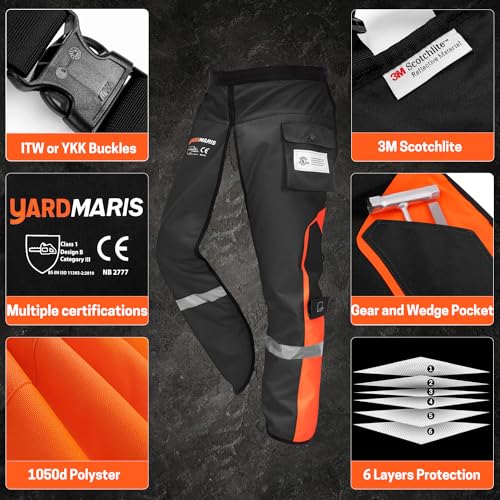 YARDMARIS Chainsaw Chaps, Heavy Duty Chainsaw Protective Apron with Adjustable Belt and Pocket, Forestry Chainsaw Safety Gear One Size Fits All 2 YARDMARIS Chainsaw Chaps, Heavy Duty Chainsaw Protective Apron with Adjustable Belt and Pocket, Forestry Chainsaw Safety Gear One Size Fits All - Image 2
