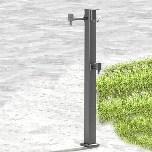 Freestanding Garden Water Column Fountain, Garden Water Columns for Outside, Floor Mount Water Taps, Hose Stand with Faucet, Antifreeze Anti-Rust Courtyard Water Faucet Pillar