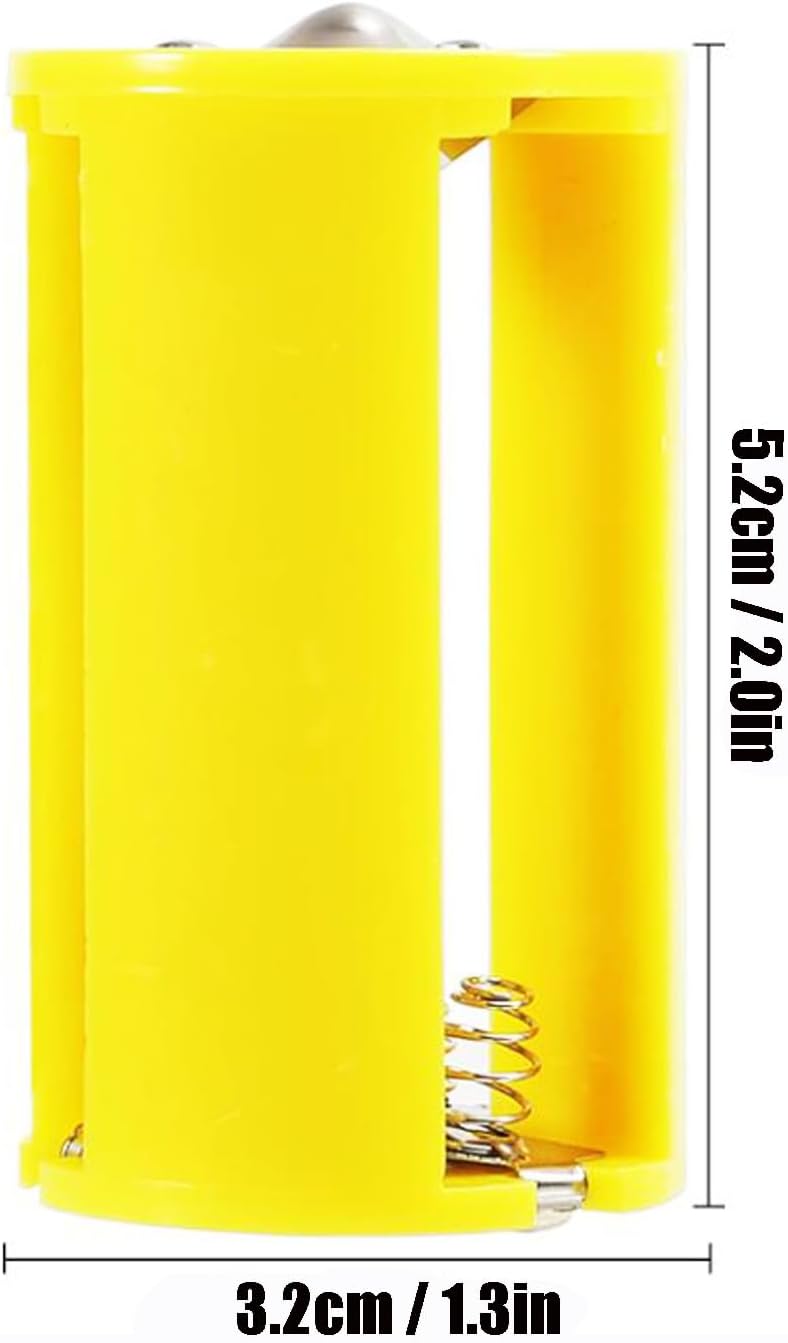 6pcs 3 AA to 1 D Battery Adapters Holder 1.5V Output Case Box AA to D Battery Converter (Yellow)