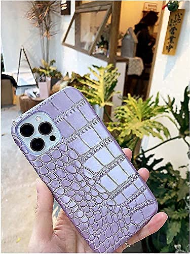 Étui pour Apple iPhone 12 Series coque cuir crocodile violet KANUZ - 5