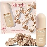 Kitsch Satin Scrunchies and Hair Perfume for Women Holiday Set – Warm Sugar Scent with Patented Odor-Eliminating...