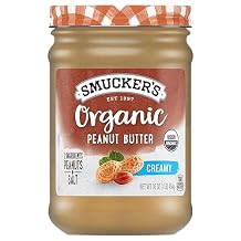 Smuckers Organic Natural Creamy Peanut Butter, 16 Ounces