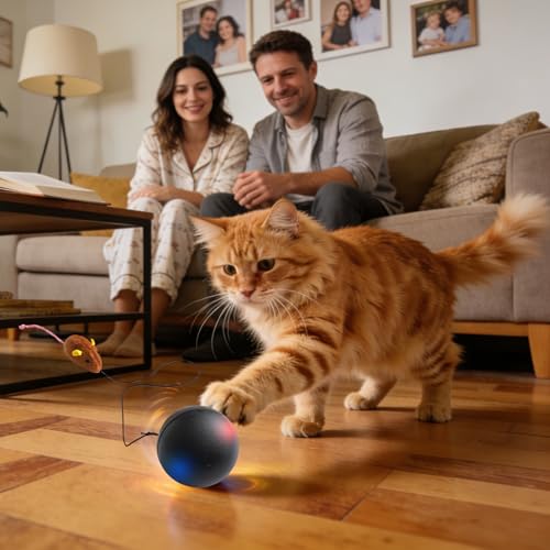 Pelota de juego interactiva con sensor de movimiento para activar mascotas sedentarias 4