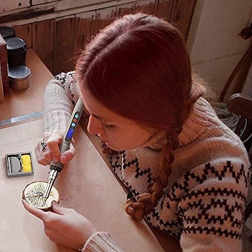 Dollve 75Pcs Wood Burning Kit, Woodburning Tool with LCD Display Adjustable Temperature Soldering Woodburning Pen, Embossing/Carving/Soldering Tips/Carrying Case